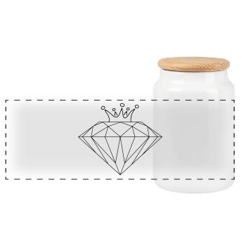 diamond_crown_dc4 - Panorama Keksdose mit Holzdeckel - Weiß - Vorne