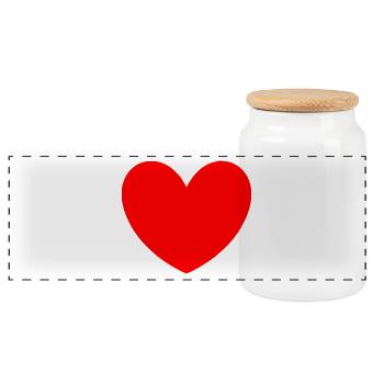 rotes Herz rot Geshenk Valentinstag - Panorama Keksdose mit Holzdeckel - Weiß - Vorne