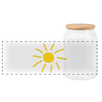 Sonne Sommer Urlaub Geschenk - Panorama Keksdose mit Holzdeckel - Weiß - Vorne