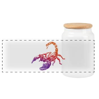 Coole Skorpion-Insektenskizze Grafik Skorpion-Liebhaber - Panorama Keksdose mit Holzdeckel - Weiß - Vorne
