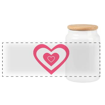 Valentine's Day Gift Valentine's Day - Panoramic Cookie Jar with Wooden Lid - white - Front