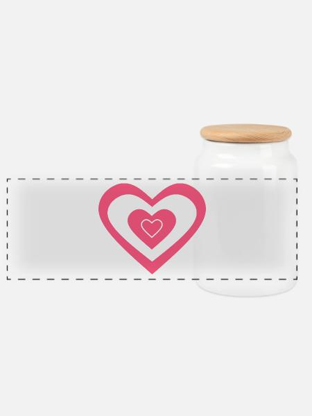 Valentinstag Geschenk Valentinstag - Panorama Keksdose mit Holzdeckel - Weiß