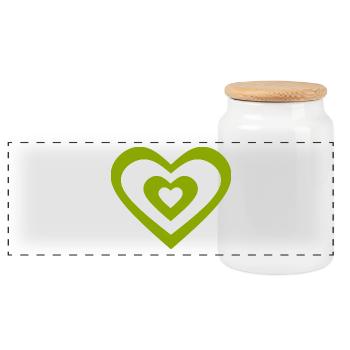 coeur vert coeurs verts couple cadeau - Boîte à biscuits avec couvercle en bois - blanc - Devant