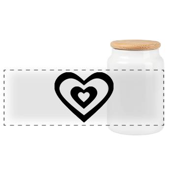 cœur pixel cœur noir cadeau - Boîte à biscuits avec couvercle en bois - blanc - Devant