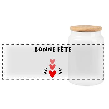 MAMIE. FÊTE DES MÈRES. BONNE FÊTE MAMIE. JE T'AIME - Boîte à biscuits avec couvercle en bois - blanc - Devant