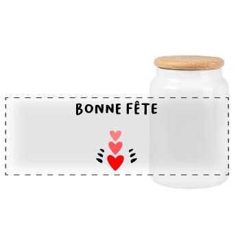BONNE FÊTE PAPA. PAPA. FÊTE DES PÈRES. PÈRE - Boîte à biscuits avec couvercle en bois - blanc - Devant