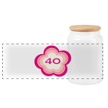 40 ANS. 40e ANNIVERSAIRE. ANNIVERSAIRE 40 ANS. 40 - Boîte à biscuits avec couvercle en bois - blanc - Devant