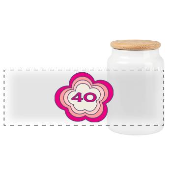 HAPPY BIRTHDAY. JOYEUX ANNIVERSAIRE. ANNIVERSAIRE. - Boîte à biscuits avec couvercle en bois - blanc - Devant