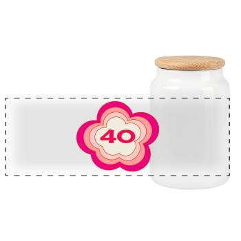 HAPPY BIRTHDAY. JOYEUX ANNIVERSAIRE. ANNIVERSAIRE. - Boîte à biscuits avec couvercle en bois - blanc - Devant