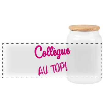 RETIREMENT. RETIREMENT. RETIRED. RETIREMENT - Panoramic Cookie Jar with Wooden Lid - white - Front