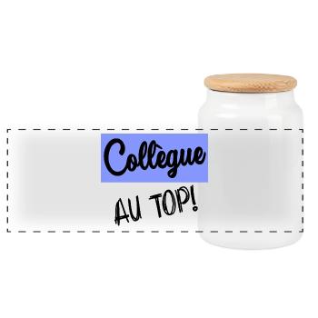 RETRAITE. COLLEGUE. RETRAITE. RETRAITEE. RETRAITE. - Boîte à biscuits avec couvercle en bois - blanc - Devant