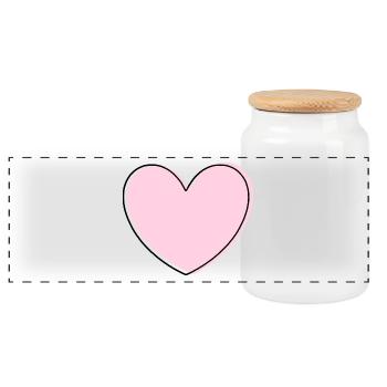 Cœur rose cadeau de la Saint-Valentin en cœur rose - Boîte à biscuits avec couvercle en bois - blanc - Devant