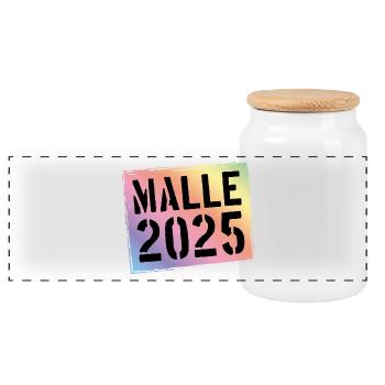 Malle 2025 Colorful - Panoramic Cookie Jar with Wooden Lid - white - Front