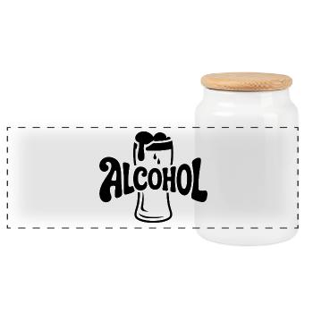 Alcool - Cool Drinking Logo - Boîte à biscuits avec couvercle en bois - blanc - Devant