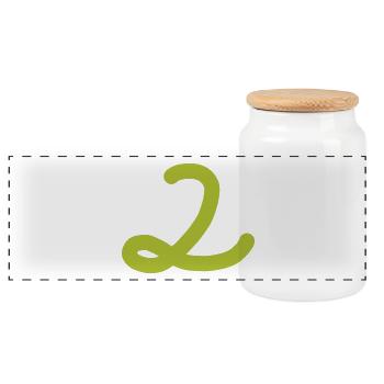 2 Number two number - Panoramic Cookie Jar with Wooden Lid - white - Front