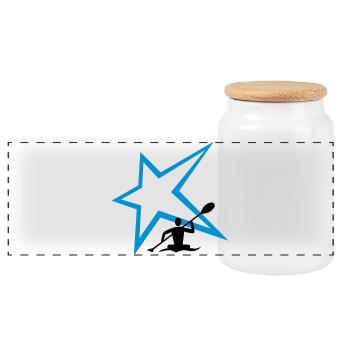 Canoe Stern - Boîte à biscuits avec couvercle en bois - blanc - Devant
