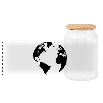 Terre Mère - Boîte à biscuits avec couvercle en bois - blanc - Devant