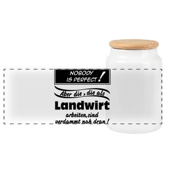 Landwirtschaft , Landwirt , Farmer , Nobody (25) - Panorama Keksdose mit Holzdeckel - Weiß - Vorne