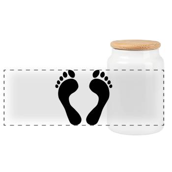 Pieds - Boîte à biscuits avec couvercle en bois - blanc - Devant