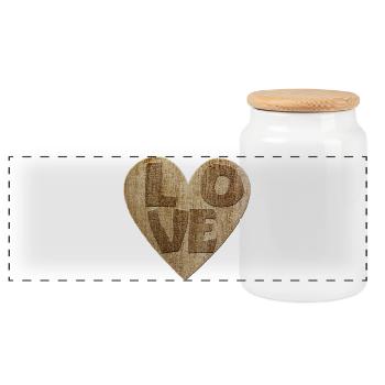 Love - Love - Boîte à biscuits avec couvercle en bois - blanc - Devant