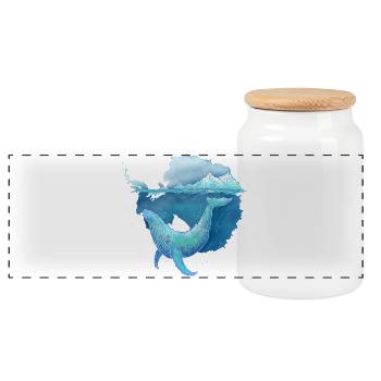 Southern Ocean Whale Sanctuary - Panorama Keksdose mit Holzdeckel - Weiß - Vorne