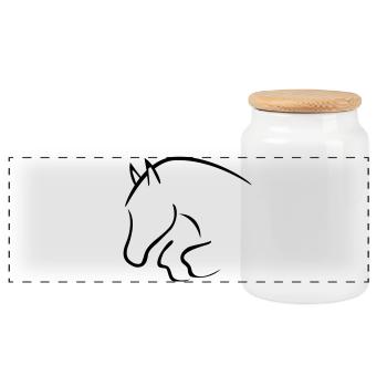 show cavalier - Boîte à biscuits avec couvercle en bois - blanc - Devant