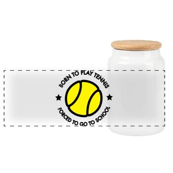 Tennis Kid - Boîte à biscuits avec couvercle en bois - blanc - Devant