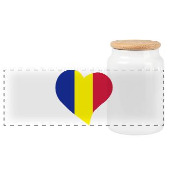I love Romania - J'aime la Roumanie - Boîte à biscuits avec couvercle en bois - blanc - Devant
