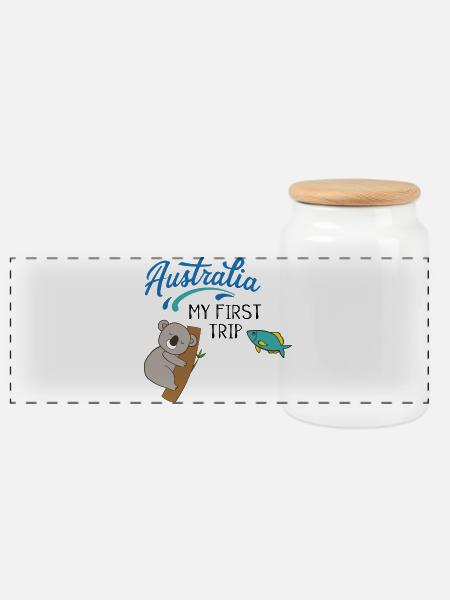 Australien - Panorama Keksdose mit Holzdeckel - Weiß