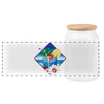 Boisson tropicale de plage dans un verre glacé - Boîte à biscuits avec couvercle en bois - blanc - Devant
