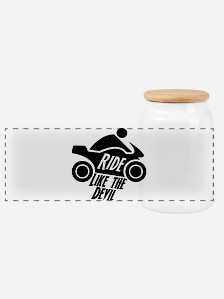Biker Motorrad Motorradfahrer Bike Geschenk - Panorama Keksdose mit Holzdeckel - Weiß