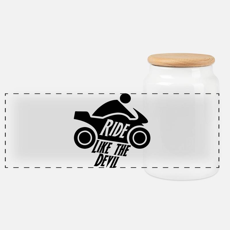 Biker Motorrad Motorradfahrer Bike Geschenk - Panorama Keksdose mit Holzdeckel - Weiß