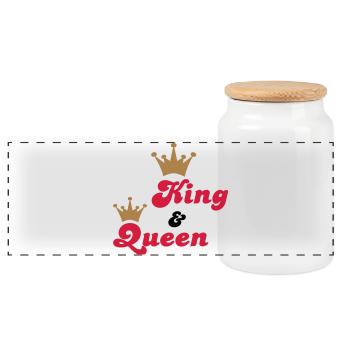 wedding - Panoramic Cookie Jar with Wooden Lid - white - Front
