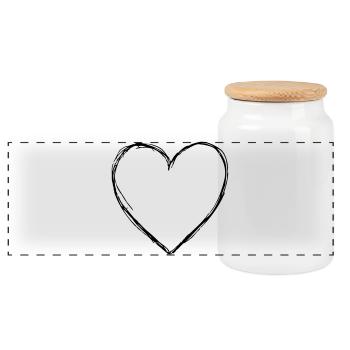 Coeur amour symbole cadeau anniversaire amitie - Boîte à biscuits avec couvercle en bois - blanc - Devant