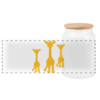 girafe - Boîte à biscuits avec couvercle en bois - blanc - Devant