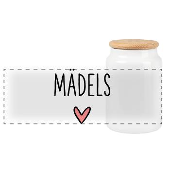 Mädels Herz Geschenk Freundschaft Liebe - Panorama Keksdose mit Holzdeckel - Weiß - Vorne