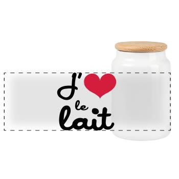 J'aime le lait - Bébé - Boîte à biscuits avec couvercle en bois - blanc - Devant