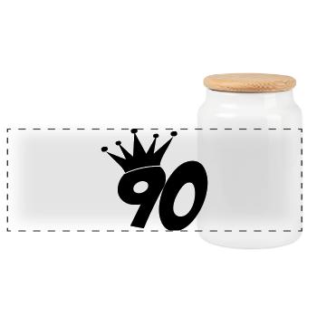 90 / geburtstag / Sport / birthday / neunzig - Panorama Keksdose mit Holzdeckel - Weiß - Vorne