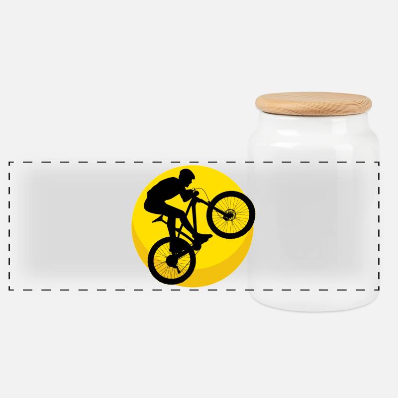 Mountainbike - Mountainbiking - Panorama Keksdose mit Holzdeckel - Weiß