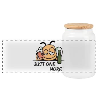 Juste un de plus - Boîte à biscuits avec couvercle en bois - blanc - Devant