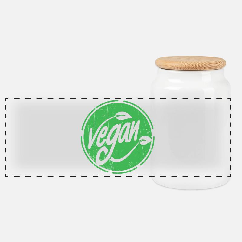Vegan - Panorama Keksdose mit Holzdeckel - Weiß