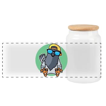 Colombe fraîche - Boîte à biscuits avec couvercle en bois - blanc - Devant