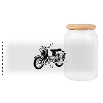 Simson Swallow - Panoramic Cookie Jar with Wooden Lid - white - Front