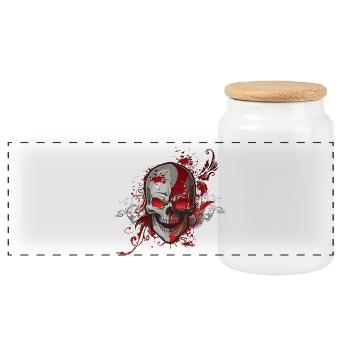 Red Skull - Panorama Keksdose mit Holzdeckel - Weiß - Vorne
