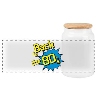 Fête des années 80 Retour aux années 80, culte des années 80 ... (25) - Boîte à biscuits avec couvercle en bois - blanc - Devant