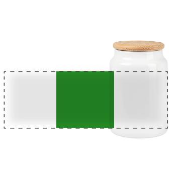 green background texture template personalize - Panoramic Cookie Jar with Wooden Lid - white - Front