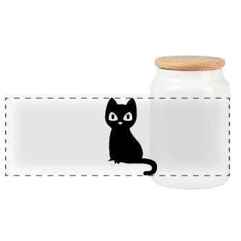 Katze mit farbigen Pfoten - Boîte à biscuits avec couvercle en bois - blanc - Devant