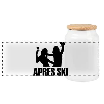 Apres Ski Bunnys - Panorama Keksdose mit Holzdeckel - Weiß - Vorne