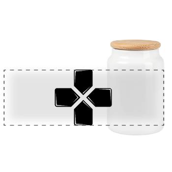Jeux de jeu jeux jeux jouer à des jeux icône logo icône - Boîte à biscuits avec couvercle en bois - blanc - Devant