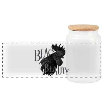 Black Beauty - Panorama Keksdose mit Holzdeckel - Weiß - Vorne